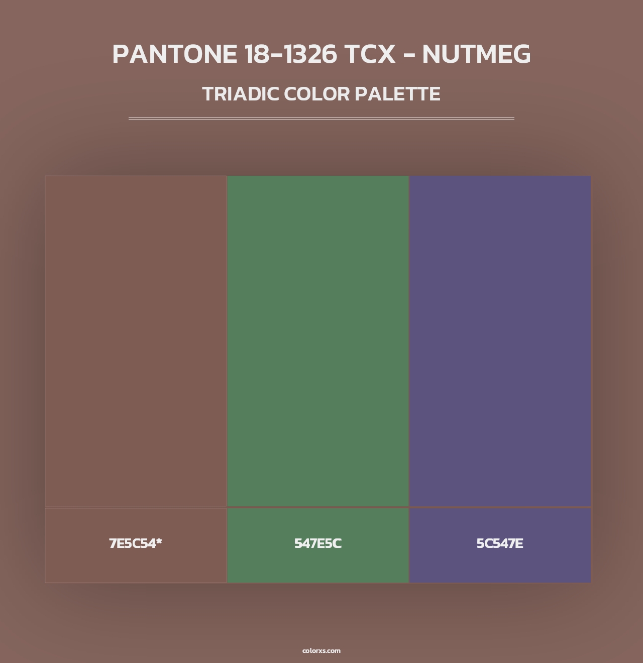 PANTONE 18-1326 TCX - Nutmeg - Triadic Color Palette