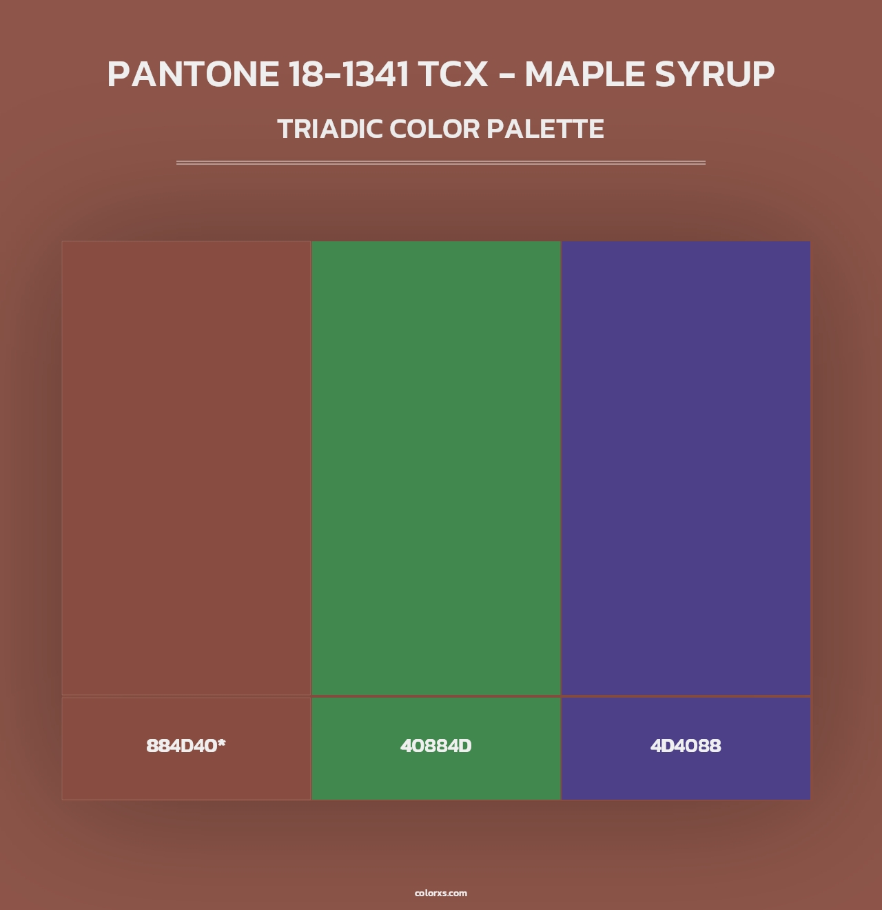 PANTONE 18-1341 TCX - Maple Syrup - Triadic Color Palette
