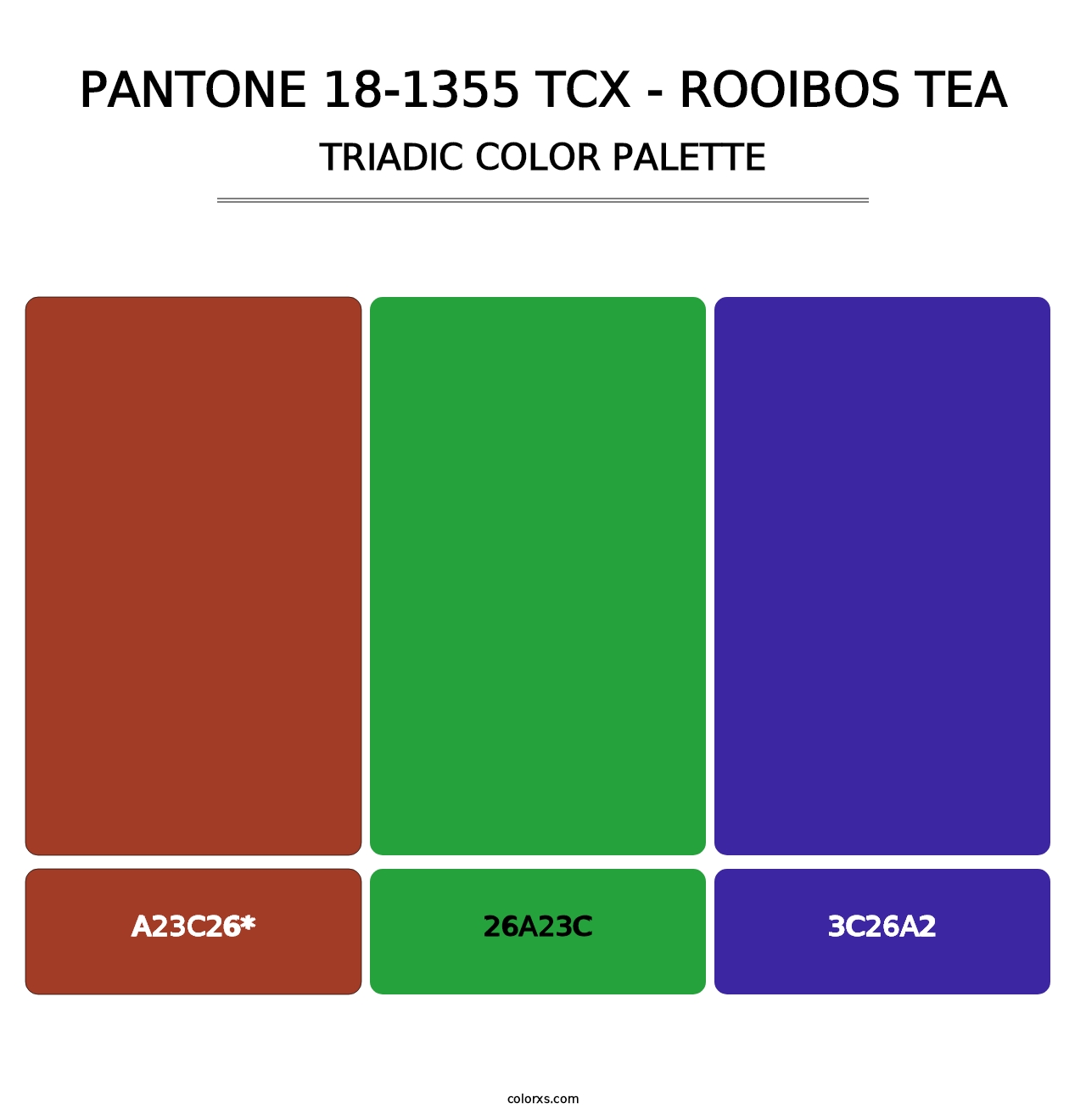 PANTONE 18-1355 TCX - Rooibos Tea - Triadic Color Palette