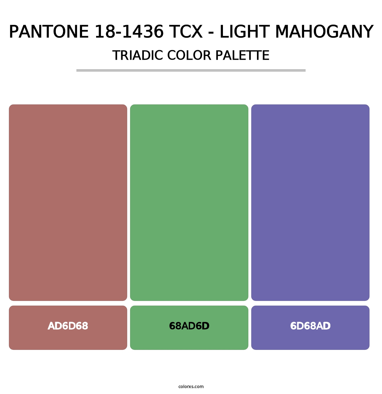 PANTONE 18-1436 TCX - Light Mahogany - Triadic Color Palette