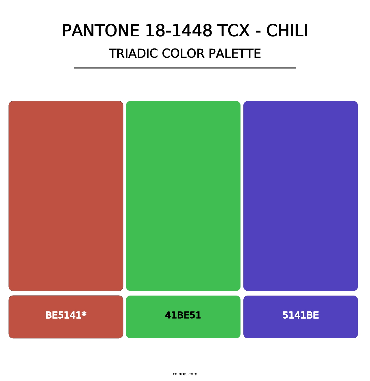PANTONE 18-1448 TCX - Chili - Triadic Color Palette