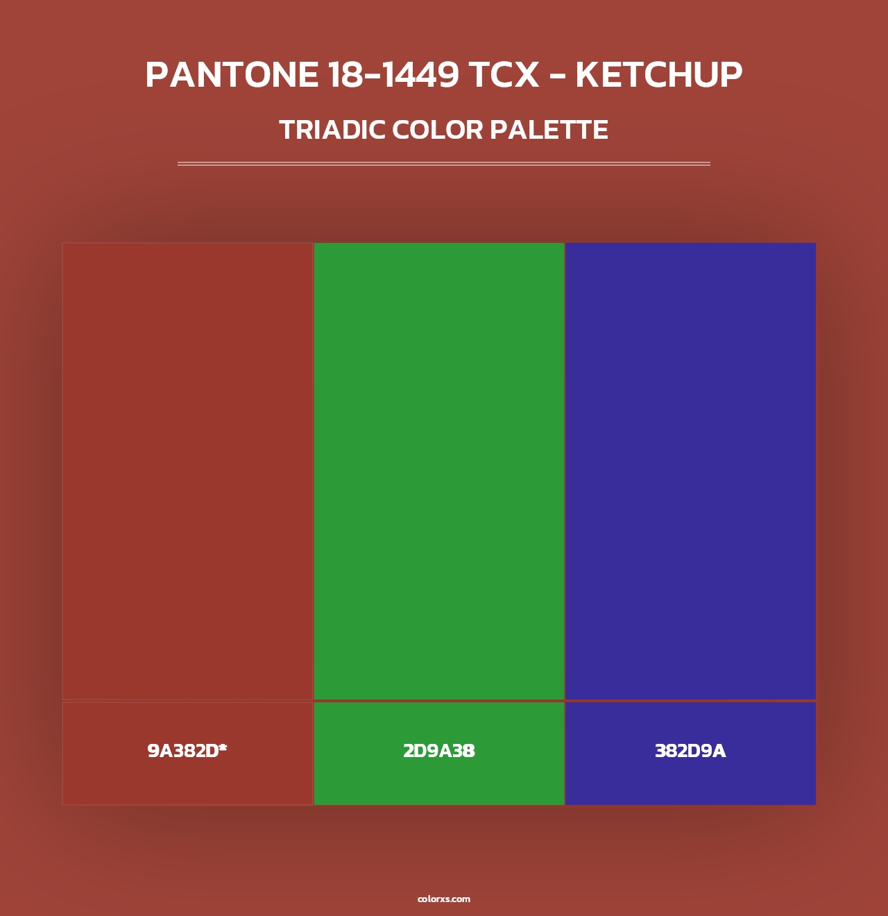 PANTONE 18-1449 TCX - Ketchup - Triadic Color Palette
