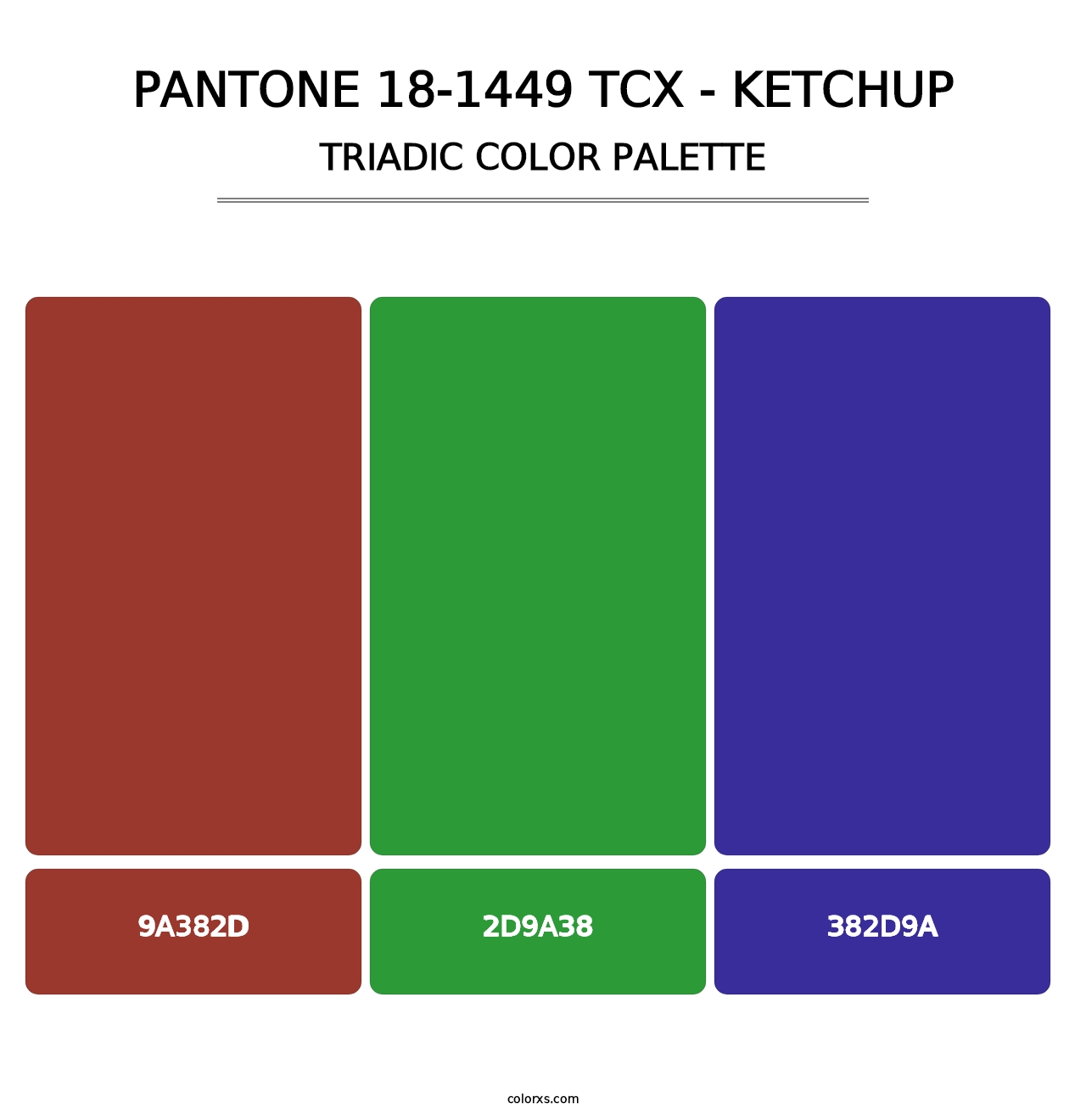 PANTONE 18-1449 TCX - Ketchup - Triadic Color Palette