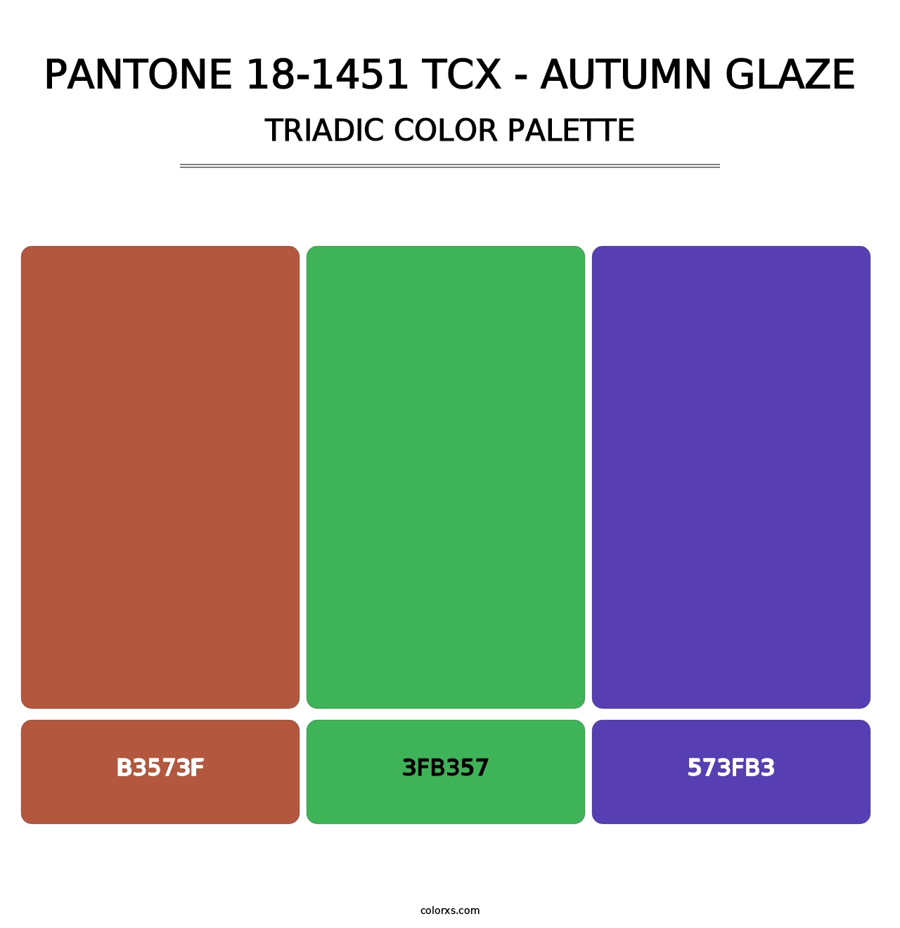PANTONE 18-1451 TCX - Autumn Glaze - Triadic Color Palette