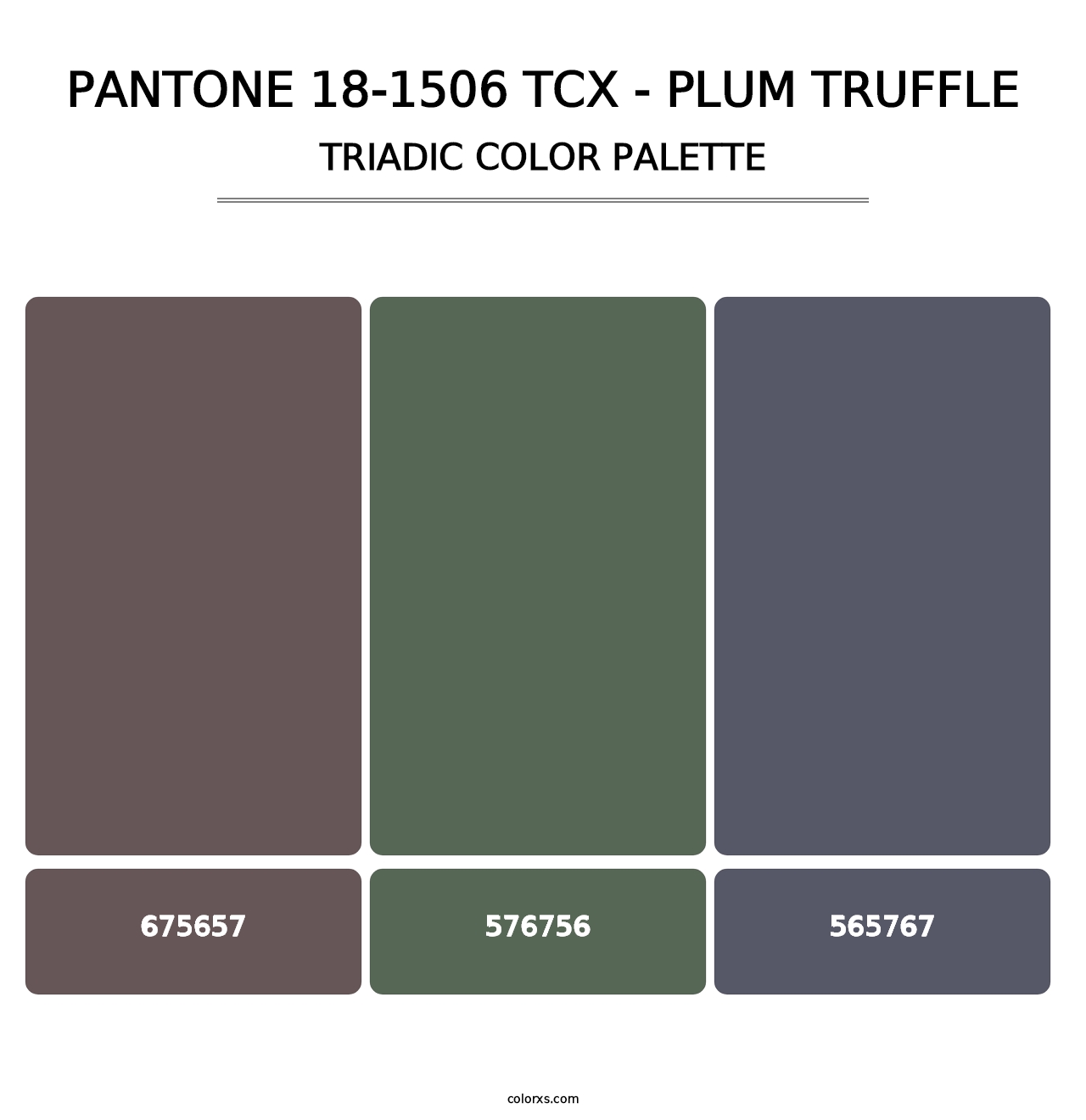 PANTONE 18-1506 TCX - Plum Truffle - Triadic Color Palette