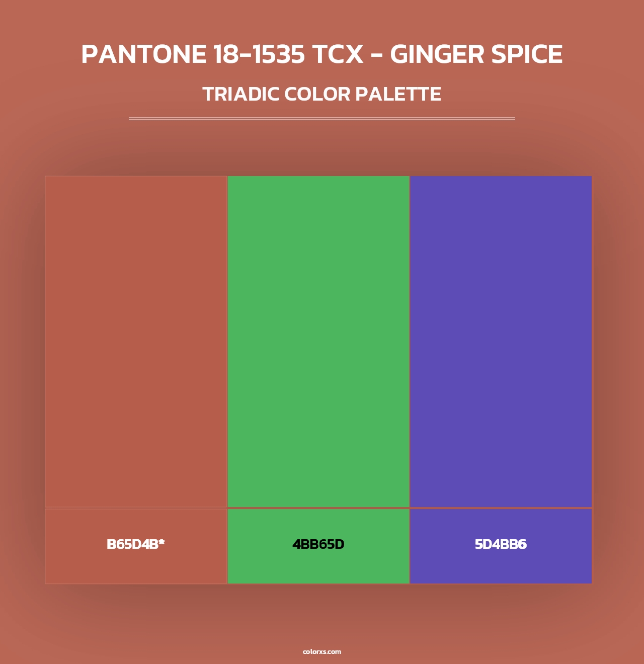 PANTONE 18-1535 TCX - Ginger Spice - Triadic Color Palette