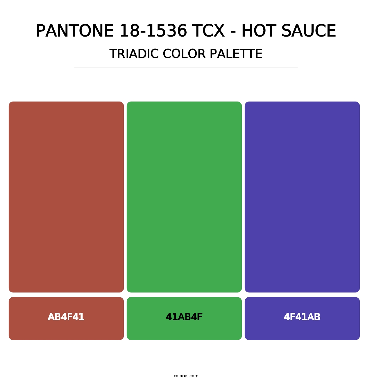 PANTONE 18-1536 TCX - Hot Sauce - Triadic Color Palette