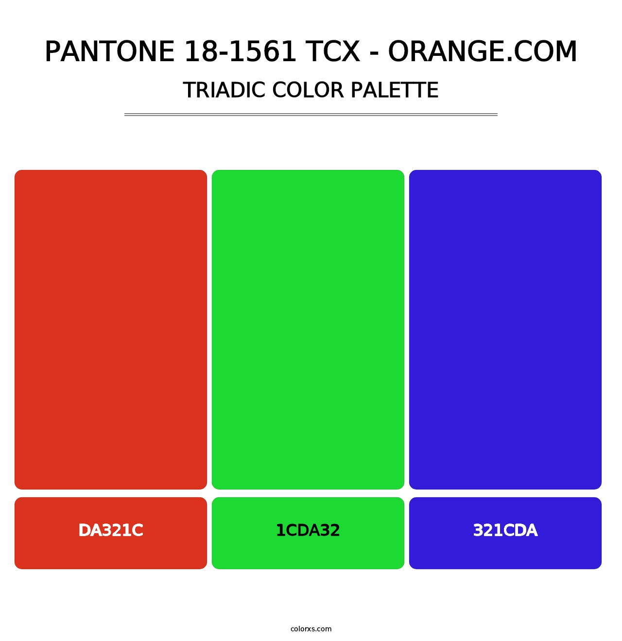 PANTONE 18-1561 TCX - Orange.com - Triadic Color Palette