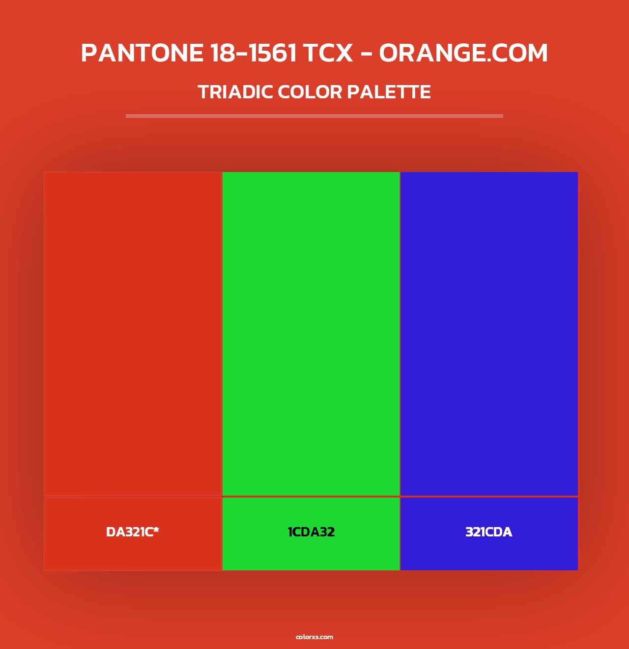 PANTONE 18-1561 TCX - Orange.com - Triadic Color Palette