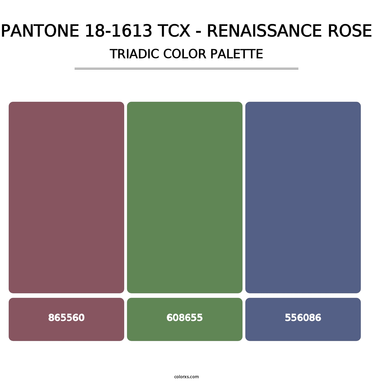 PANTONE 18-1613 TCX - Renaissance Rose - Triadic Color Palette
