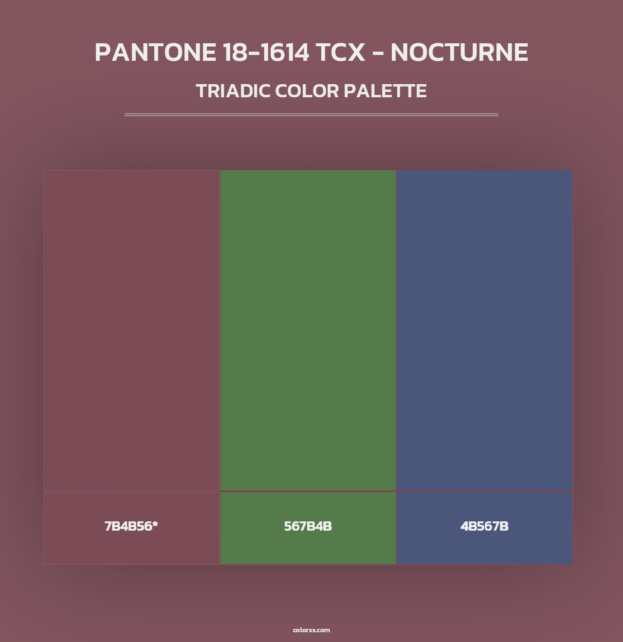 PANTONE 18-1614 TCX - Nocturne - Triadic Color Palette