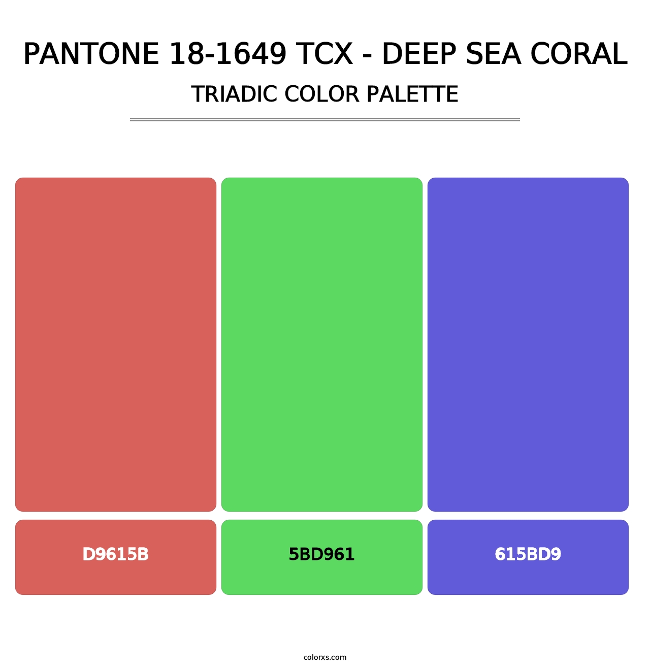 PANTONE 18-1649 TCX - Deep Sea Coral - Triadic Color Palette