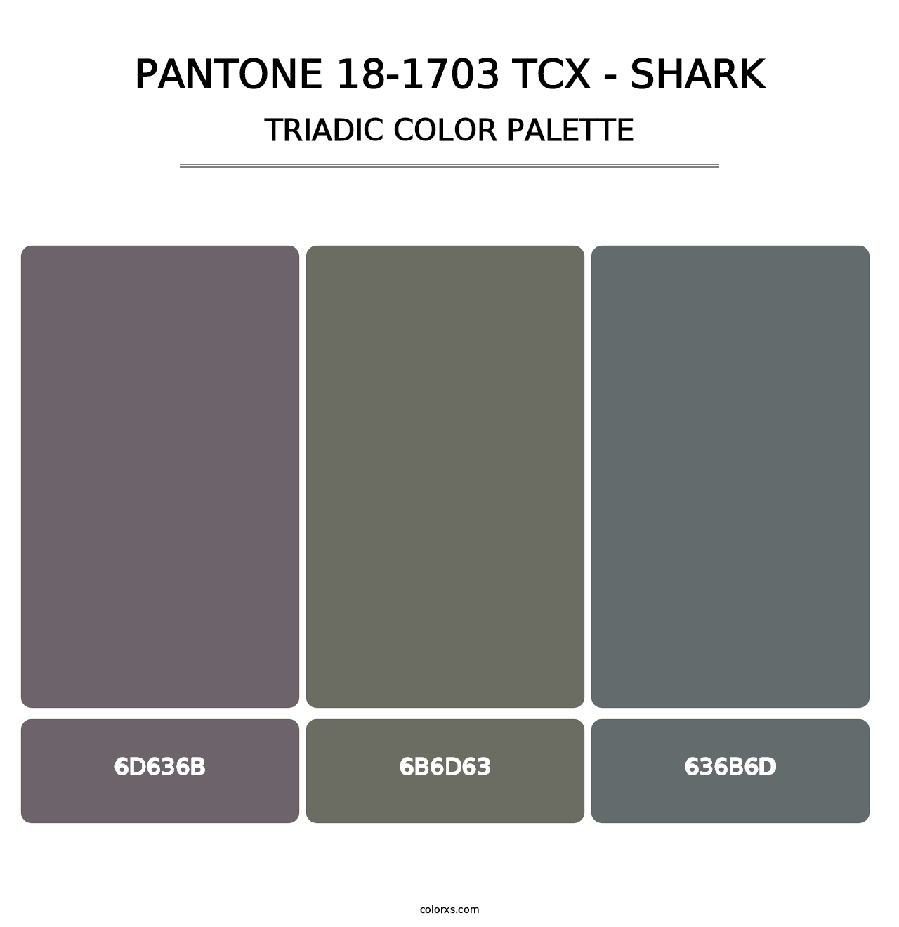 PANTONE 18-1703 TCX - Shark - Triadic Color Palette