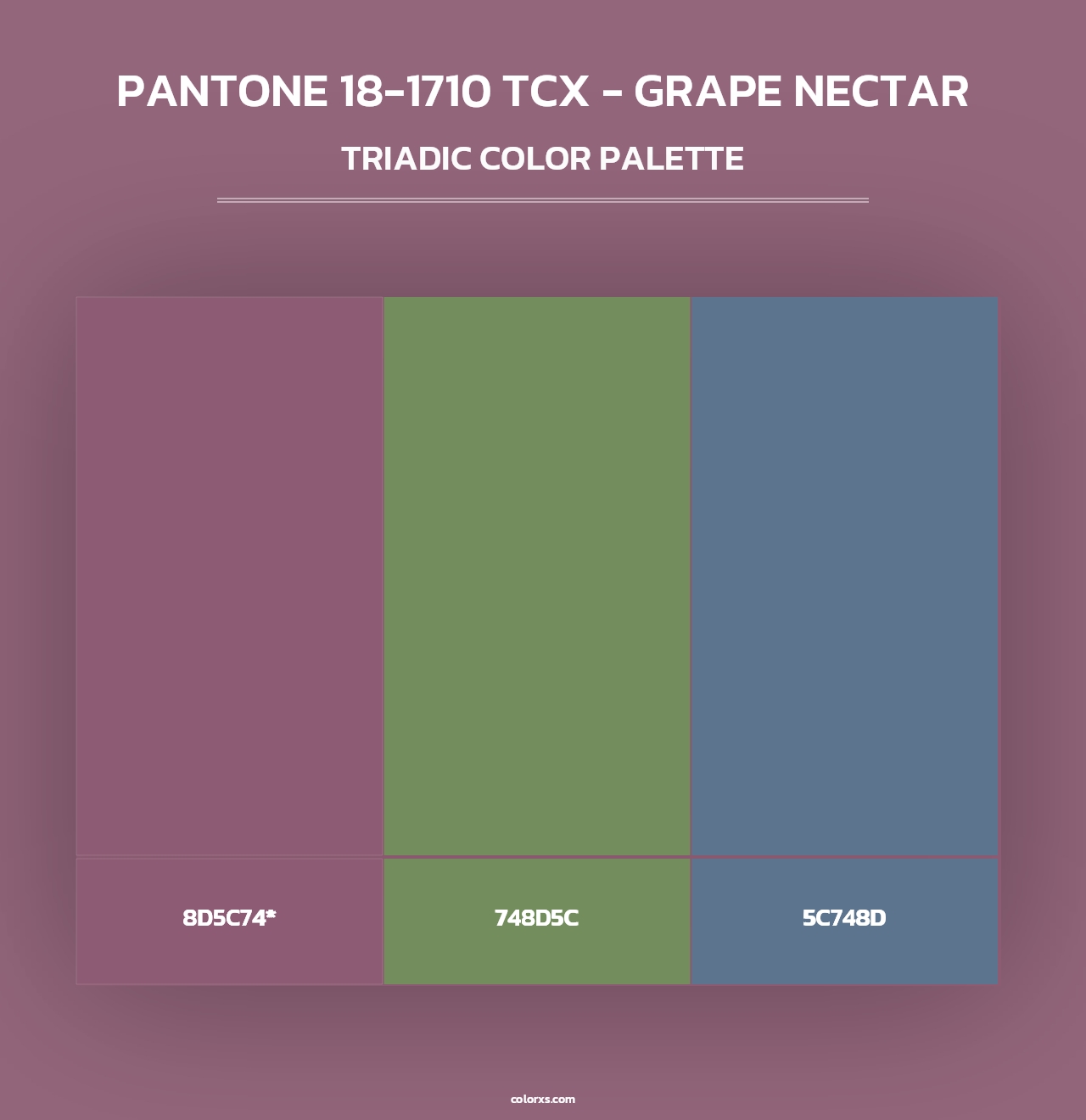 PANTONE 18-1710 TCX - Grape Nectar - Triadic Color Palette