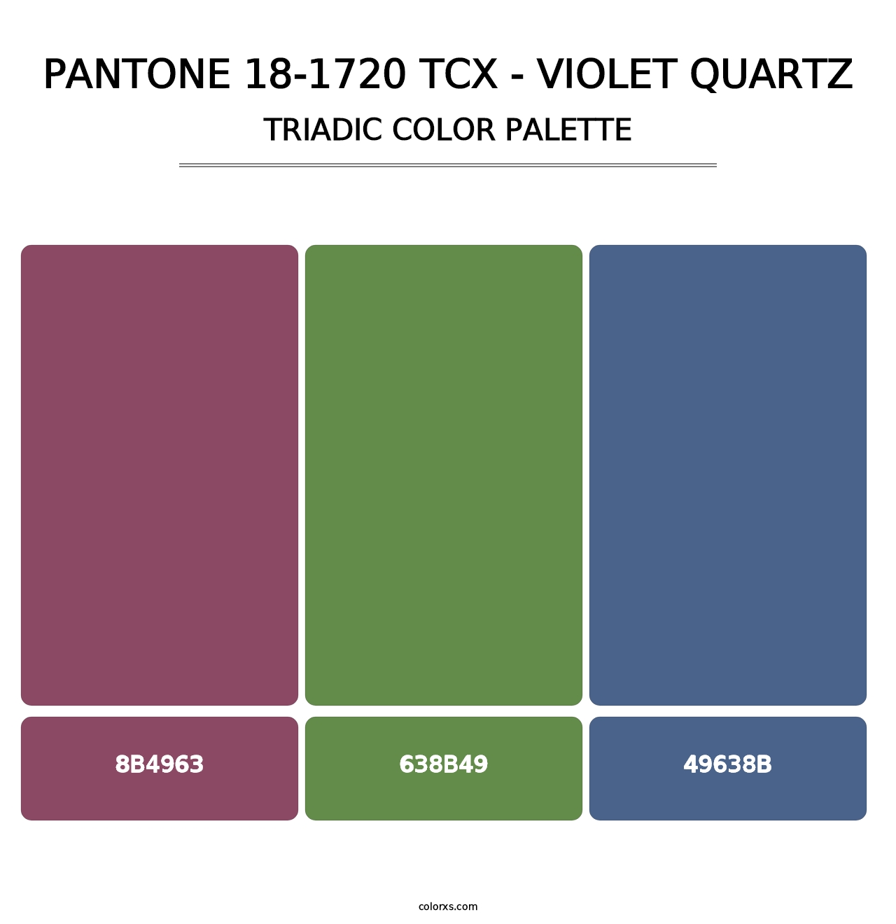 PANTONE 18-1720 TCX - Violet Quartz - Triadic Color Palette