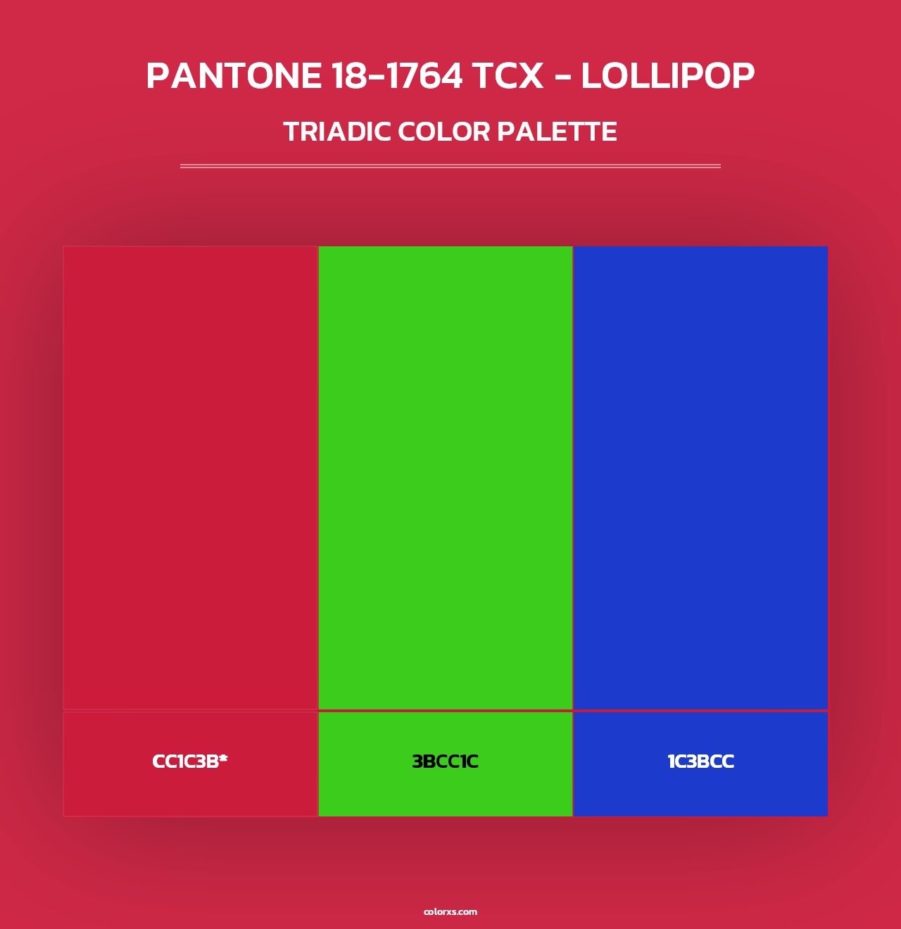 PANTONE 18-1764 TCX - Lollipop - Triadic Color Palette