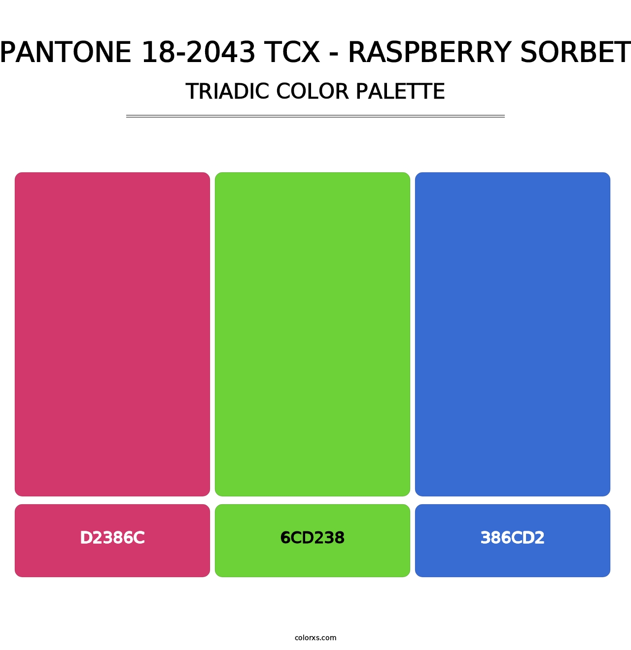 PANTONE 18-2043 TCX - Raspberry Sorbet - Triadic Color Palette