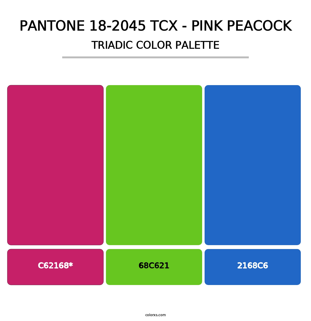 PANTONE 18-2045 TCX - Pink Peacock - Triadic Color Palette
