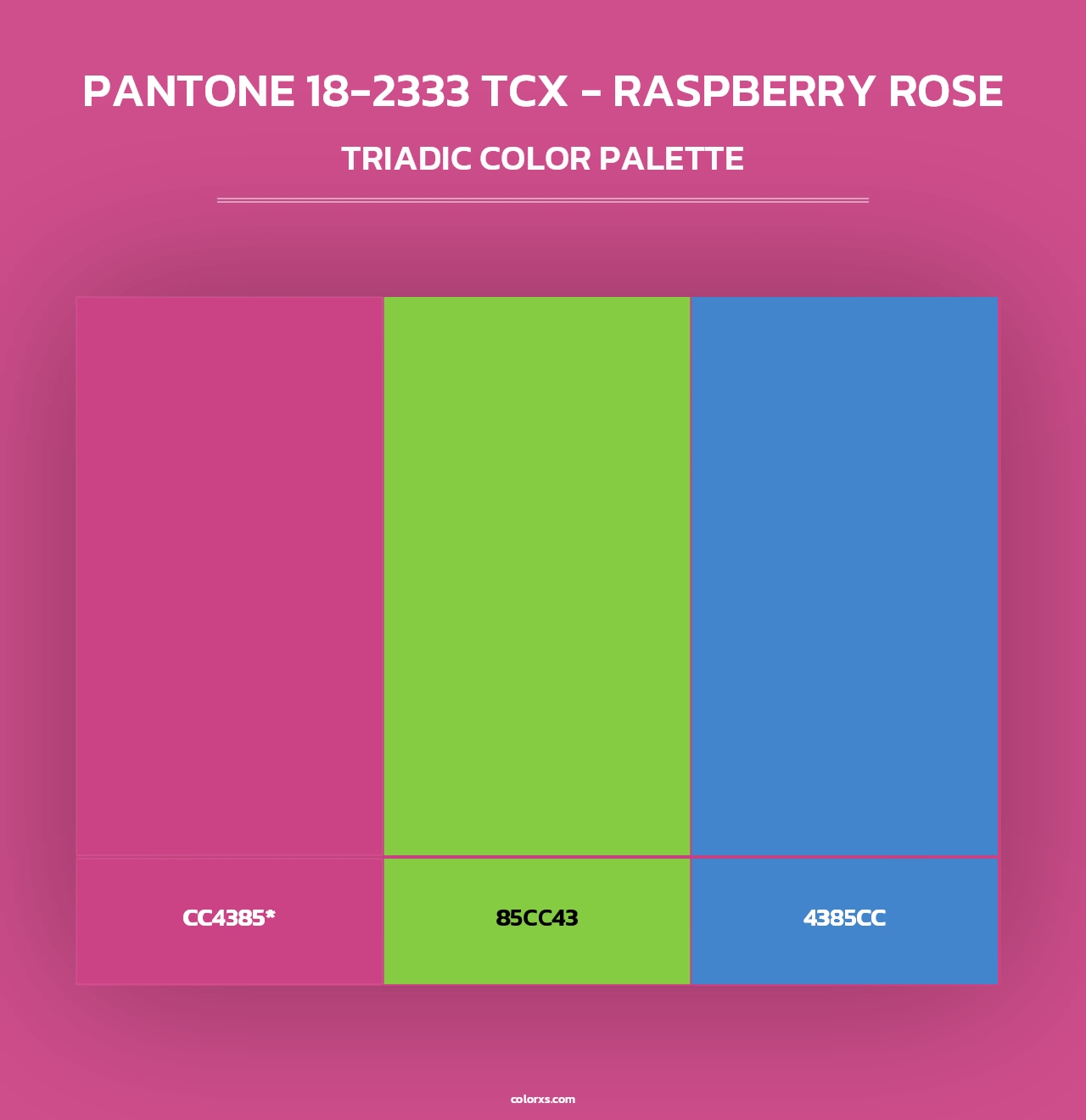 PANTONE 18-2333 TCX - Raspberry Rose - Triadic Color Palette