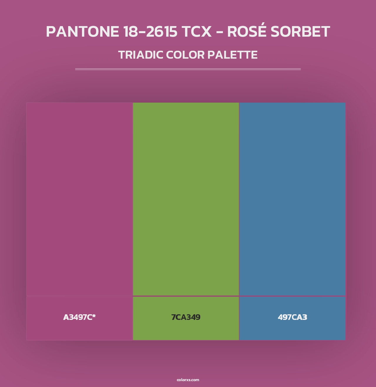 PANTONE 18-2615 TCX - Rosé Sorbet - Triadic Color Palette