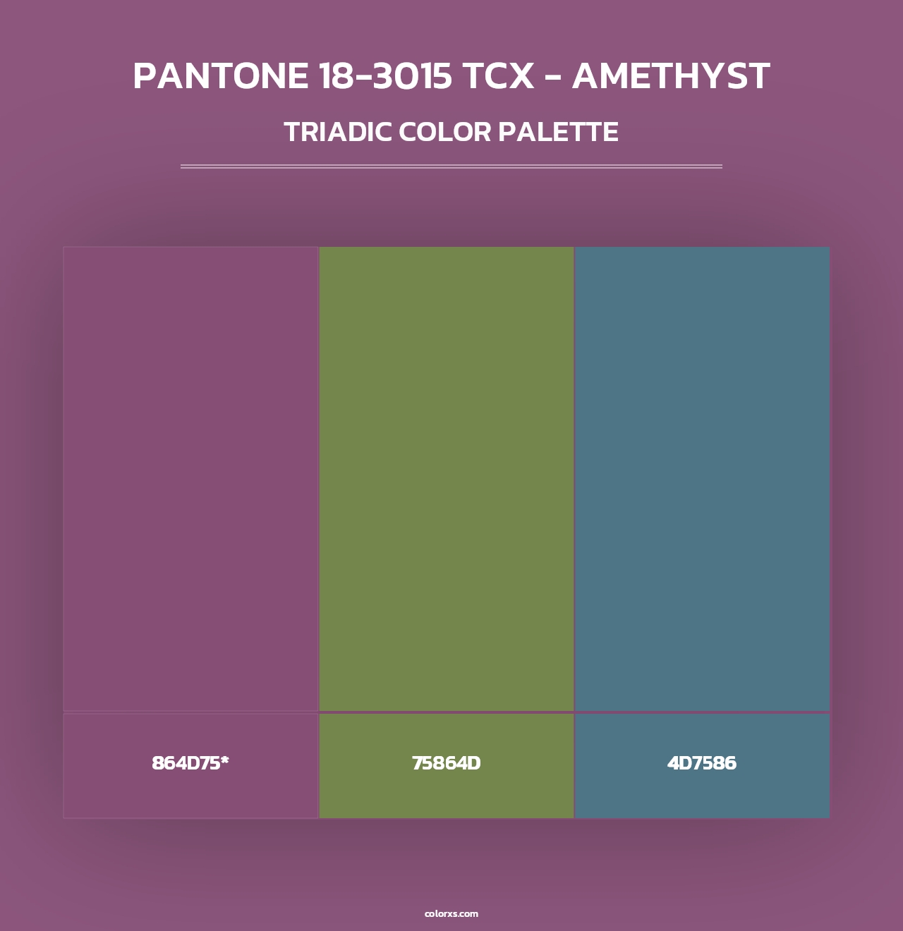 PANTONE 18-3015 TCX - Amethyst - Triadic Color Palette