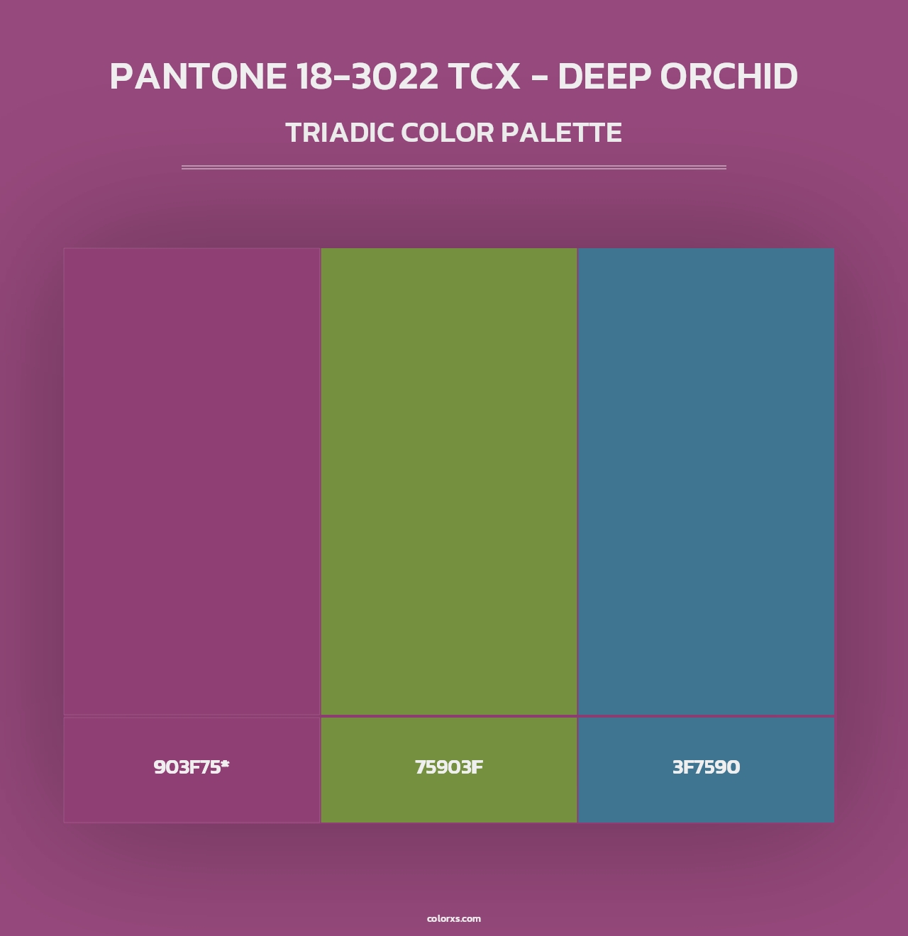 PANTONE 18-3022 TCX - Deep Orchid - Triadic Color Palette