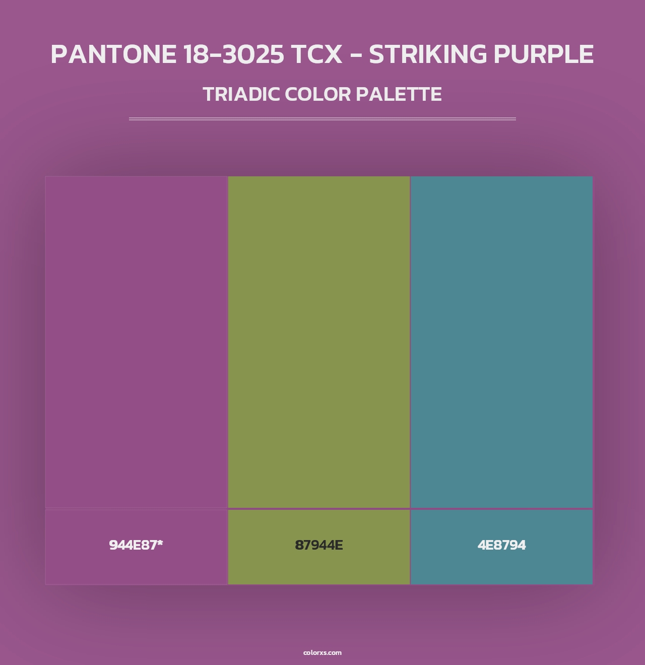 PANTONE 18-3025 TCX - Striking Purple - Triadic Color Palette