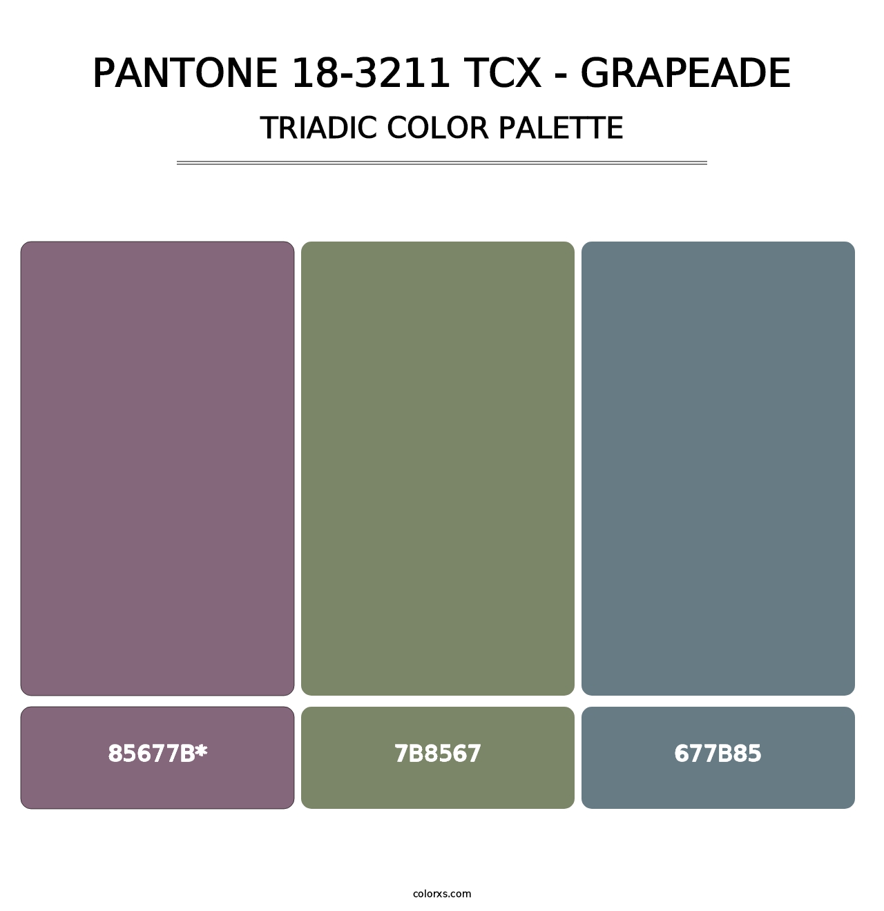 PANTONE 18-3211 TCX - Grapeade - Triadic Color Palette