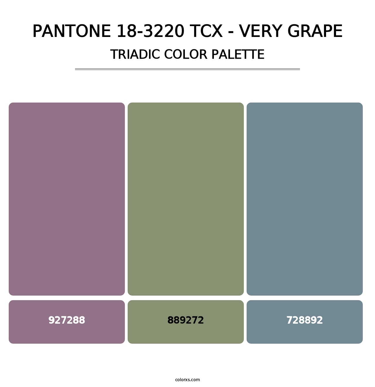 PANTONE 18-3220 TCX - Very Grape - Triadic Color Palette