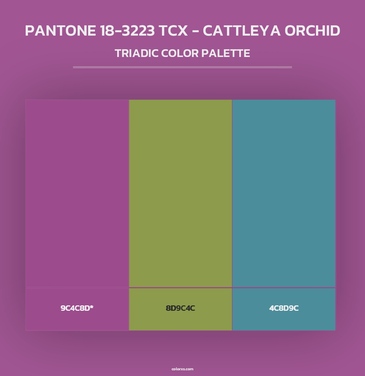 PANTONE 18-3223 TCX - Cattleya Orchid - Triadic Color Palette