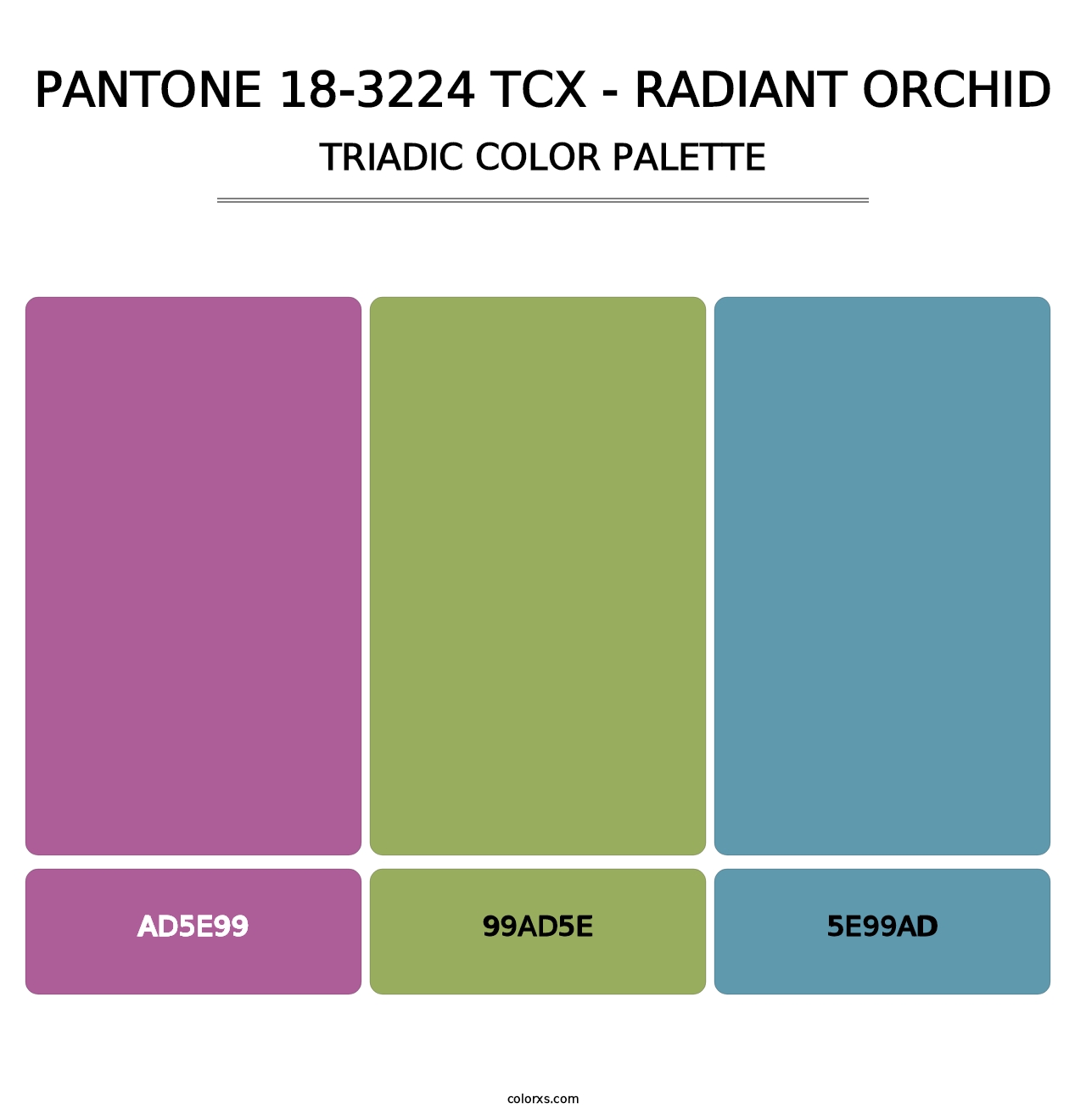 PANTONE 18-3224 TCX - Radiant Orchid - Triadic Color Palette