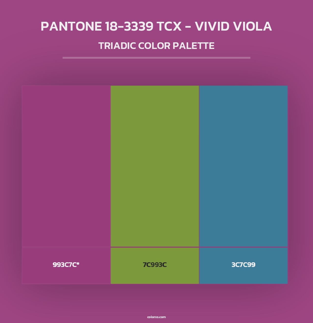 PANTONE 18-3339 TCX - Vivid Viola - Triadic Color Palette