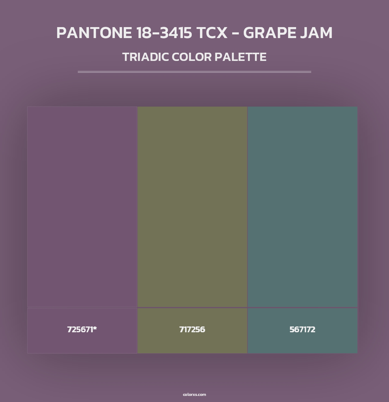 PANTONE 18-3415 TCX - Grape Jam - Triadic Color Palette
