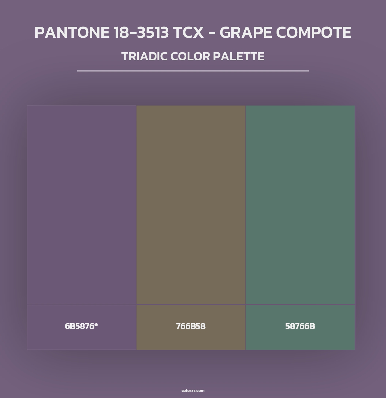 PANTONE 18-3513 TCX - Grape Compote - Triadic Color Palette