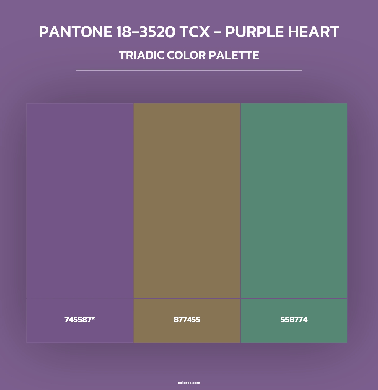 PANTONE 18-3520 TCX - Purple Heart - Triadic Color Palette