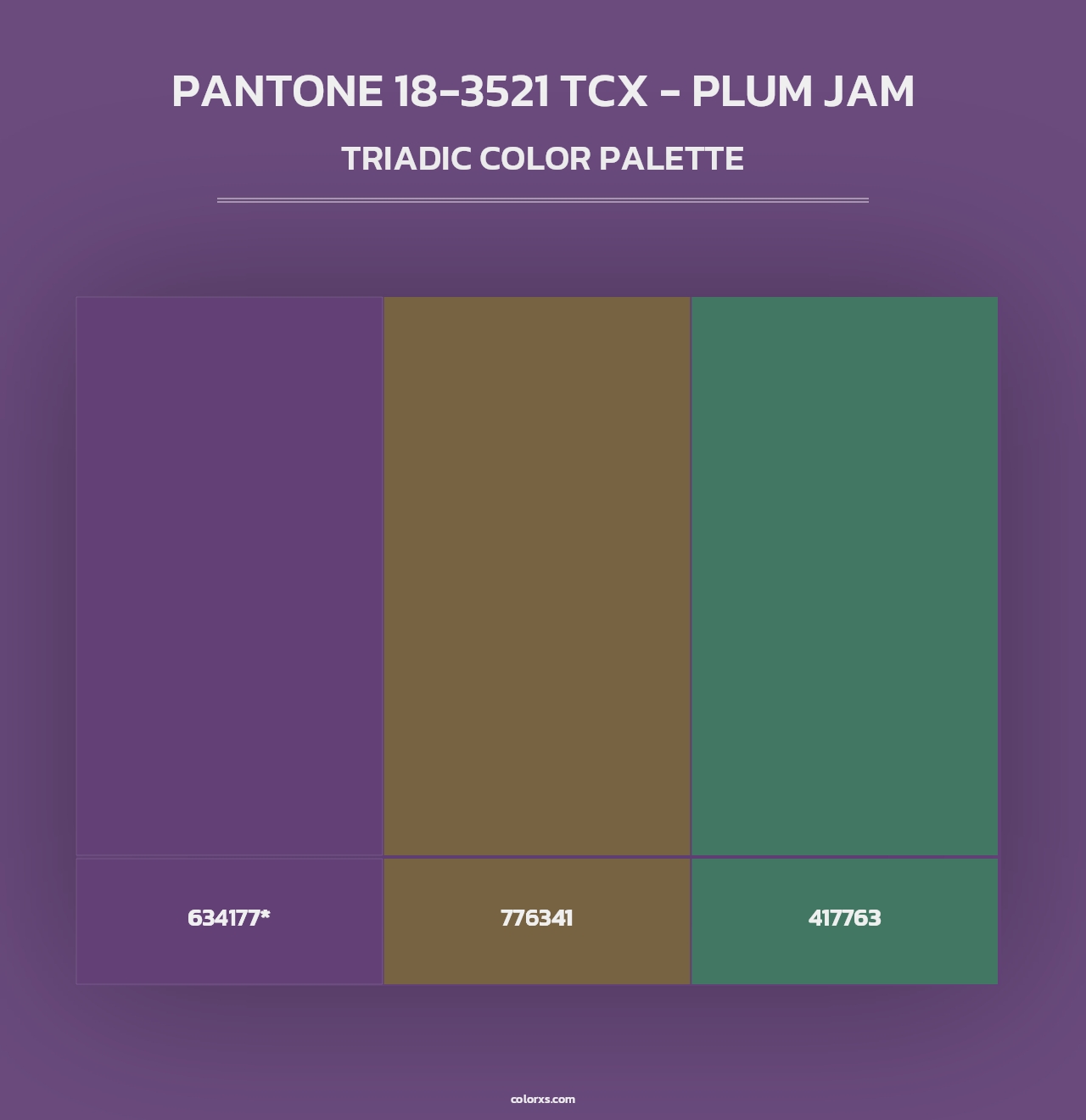 PANTONE 18-3521 TCX - Plum Jam - Triadic Color Palette