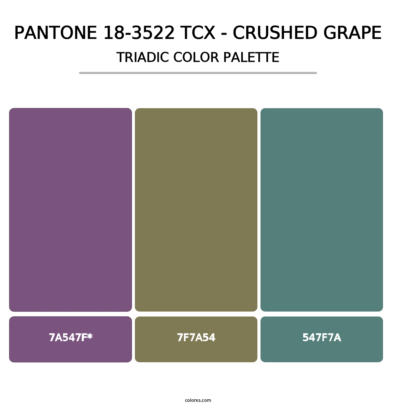 PANTONE 18-3522 TCX - Crushed Grape - Triadic Color Palette