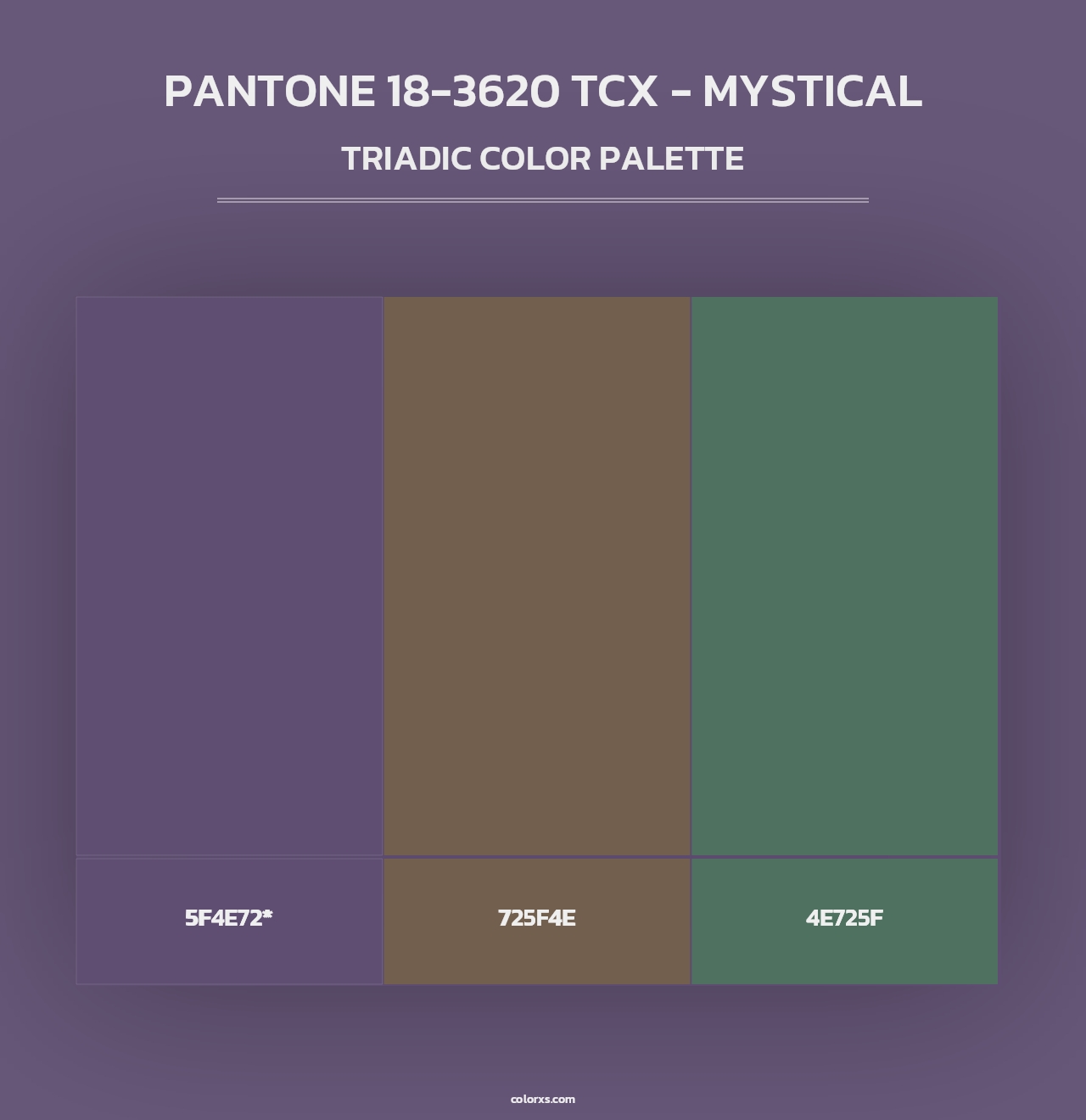PANTONE 18-3620 TCX - Mystical - Triadic Color Palette