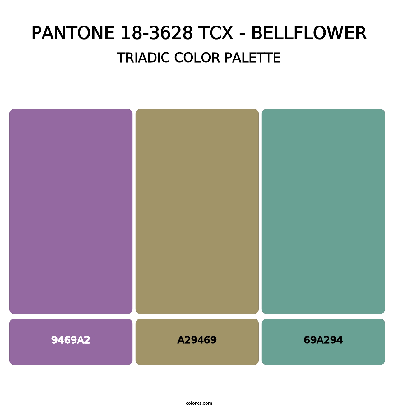 PANTONE 18-3628 TCX - Bellflower - Triadic Color Palette