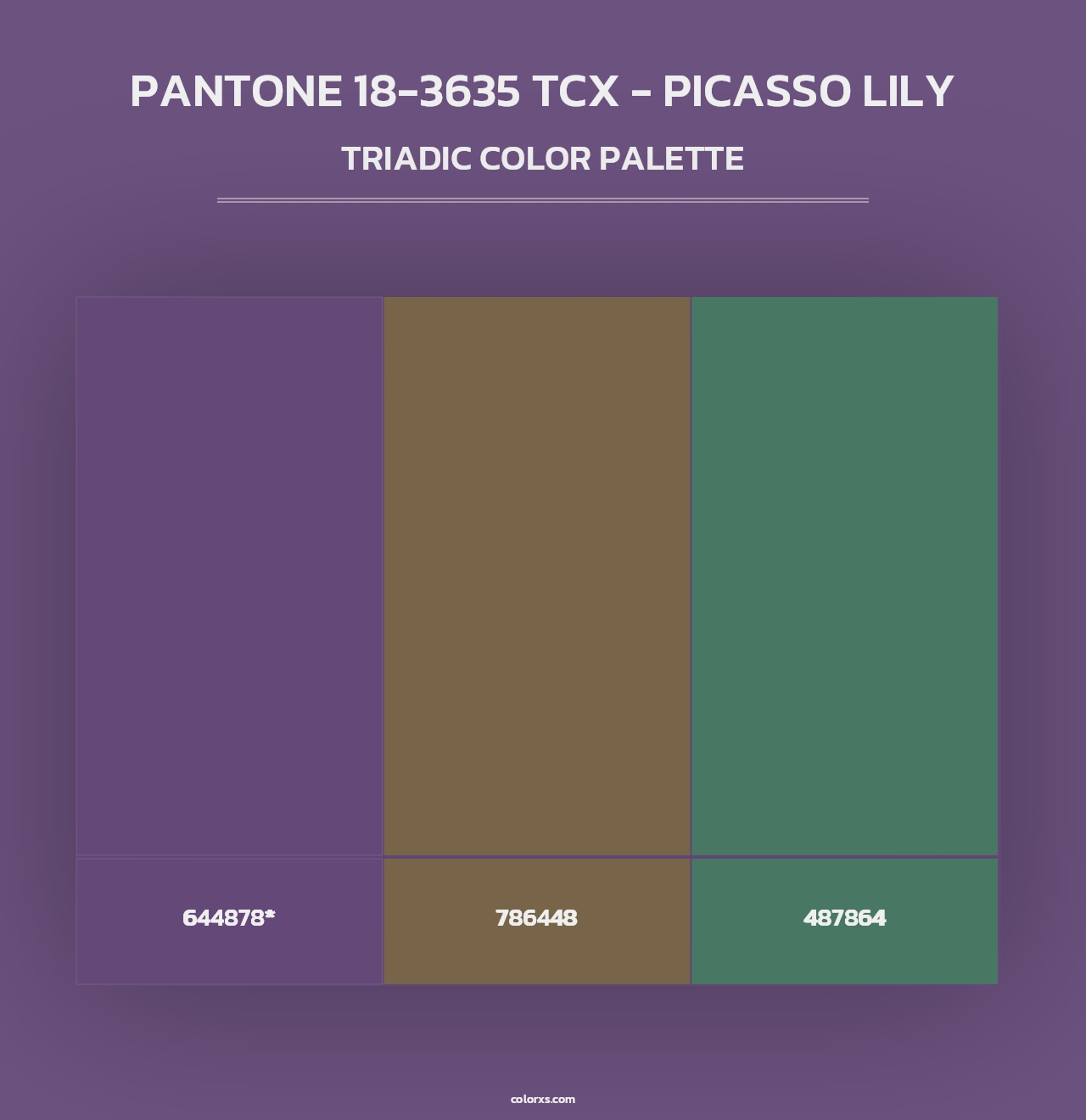 PANTONE 18-3635 TCX - Picasso Lily - Triadic Color Palette