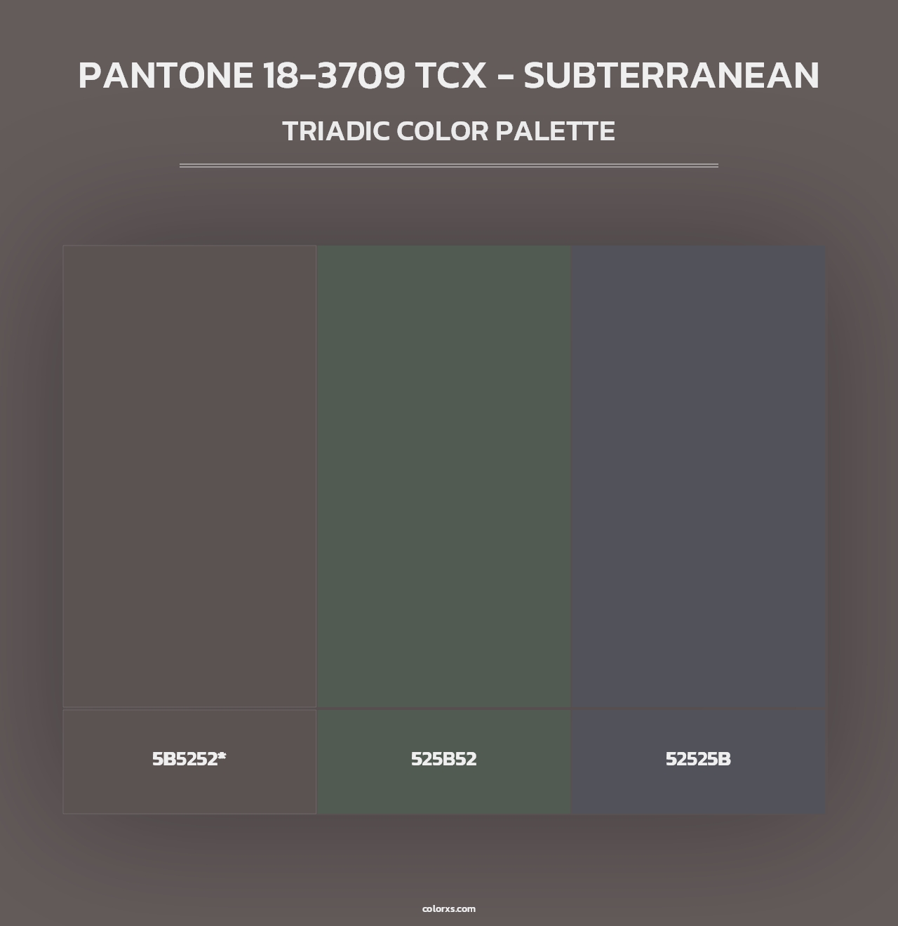 PANTONE 18-3709 TCX - Subterranean - Triadic Color Palette