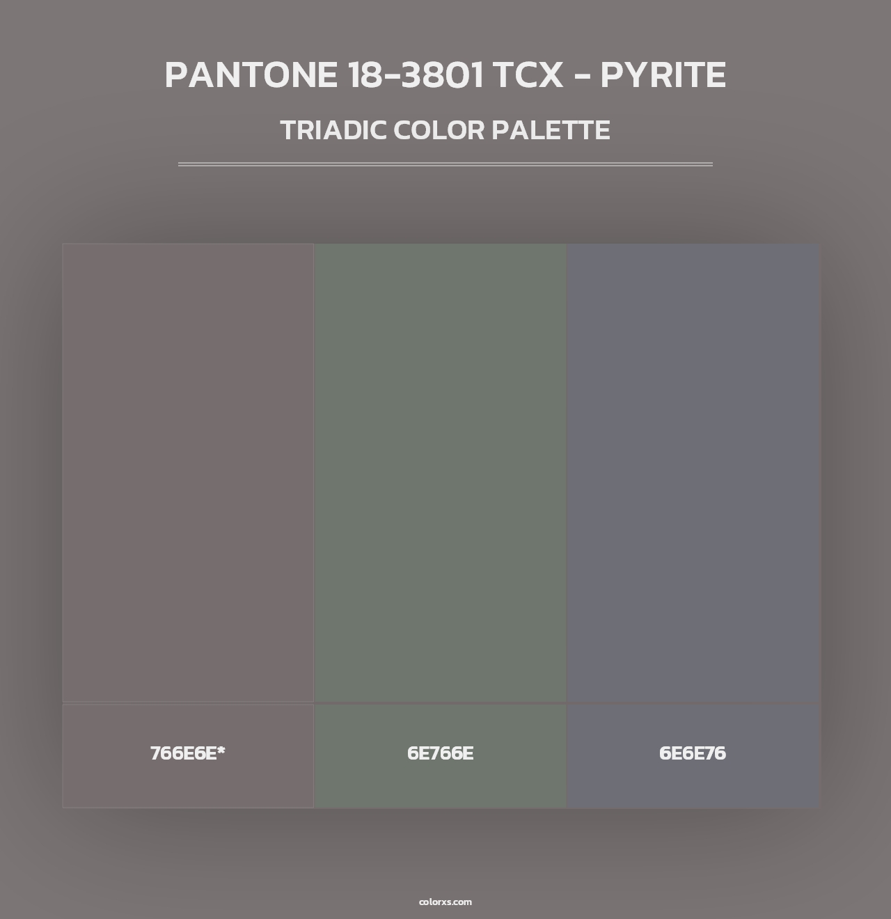 PANTONE 18-3801 TCX - Pyrite - Triadic Color Palette