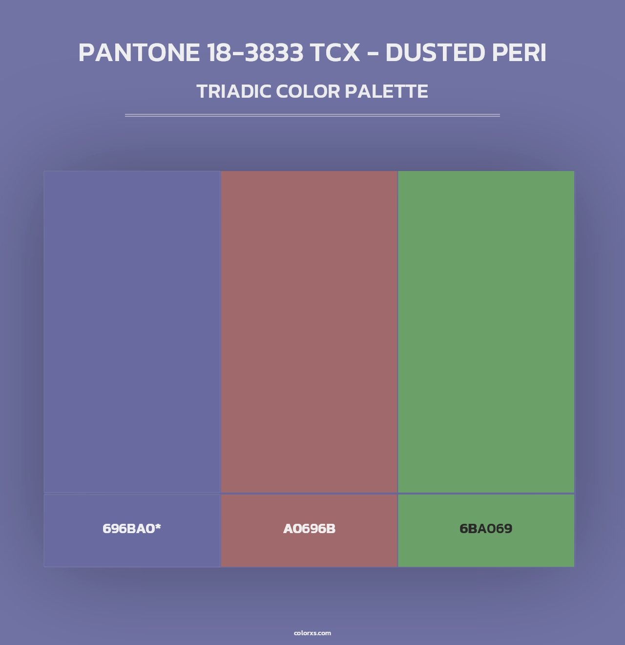 PANTONE 18-3833 TCX - Dusted Peri - Triadic Color Palette