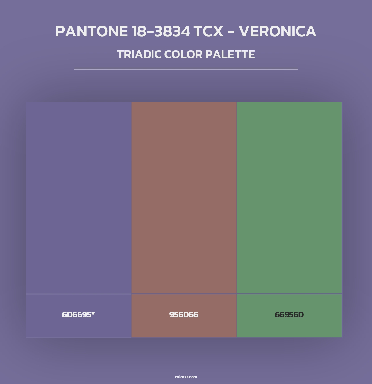 PANTONE 18-3834 TCX - Veronica - Triadic Color Palette
