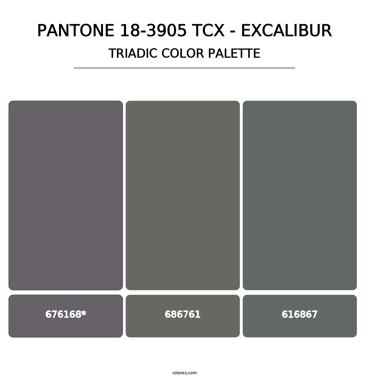 PANTONE 18-3905 TCX - Excalibur - Triadic Color Palette