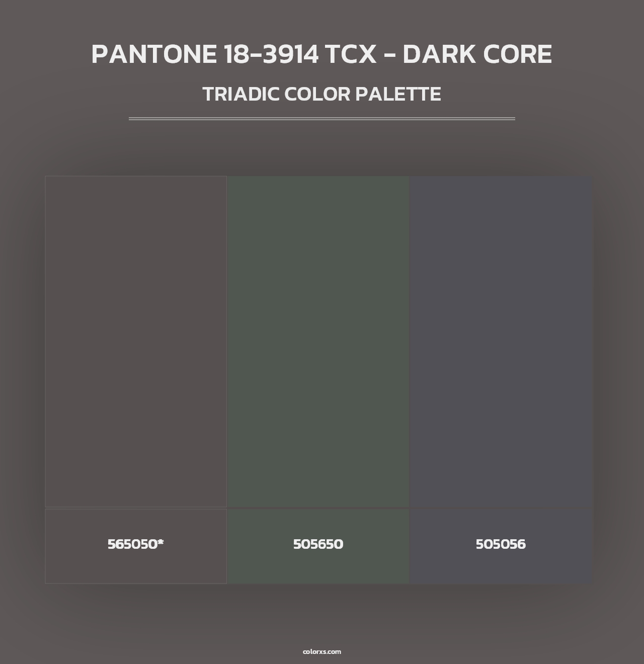 PANTONE 18-3914 TCX - Dark Core - Triadic Color Palette