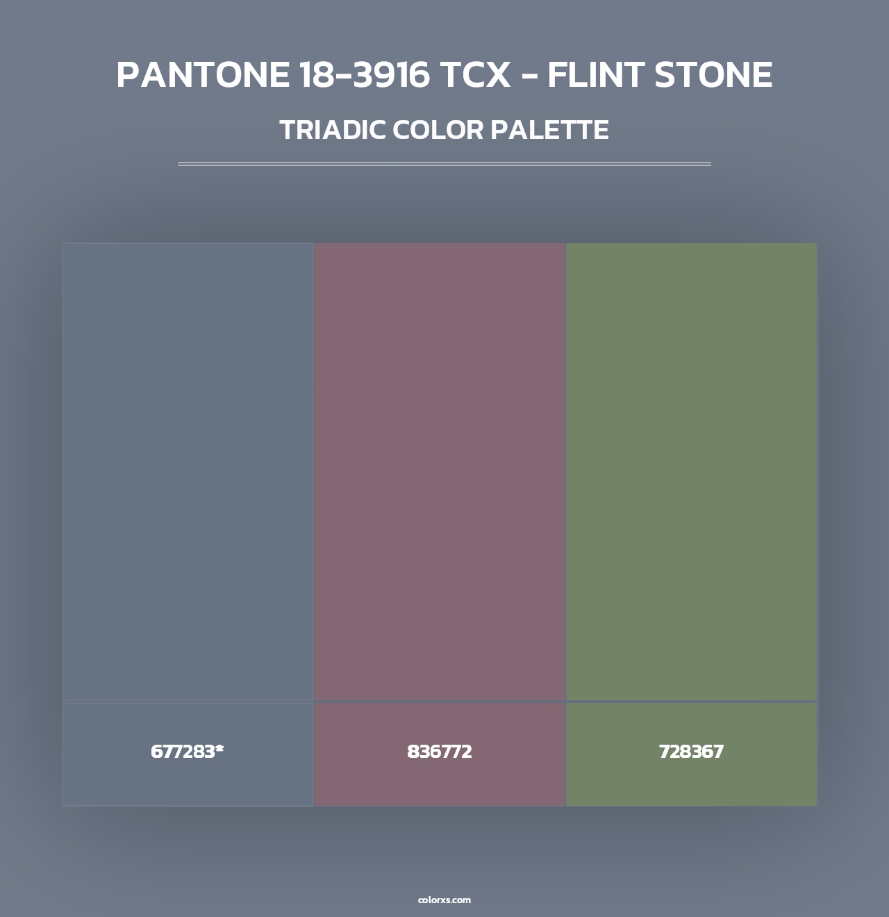PANTONE 18-3916 TCX - Flint Stone - Triadic Color Palette