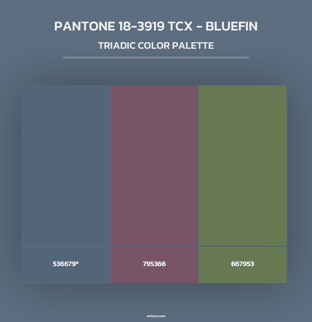 PANTONE 18-3919 TCX - Bluefin - Triadic Color Palette