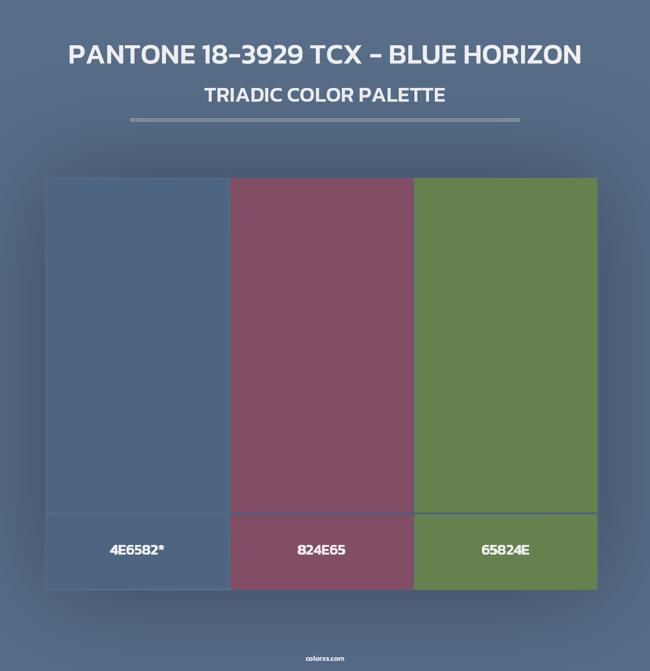 PANTONE 18-3929 TCX - Blue Horizon - Triadic Color Palette