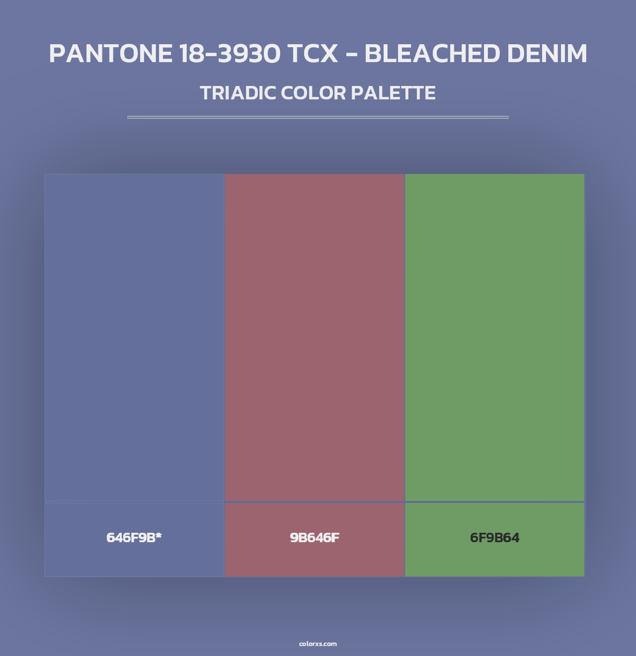 PANTONE 18-3930 TCX - Bleached Denim - Triadic Color Palette